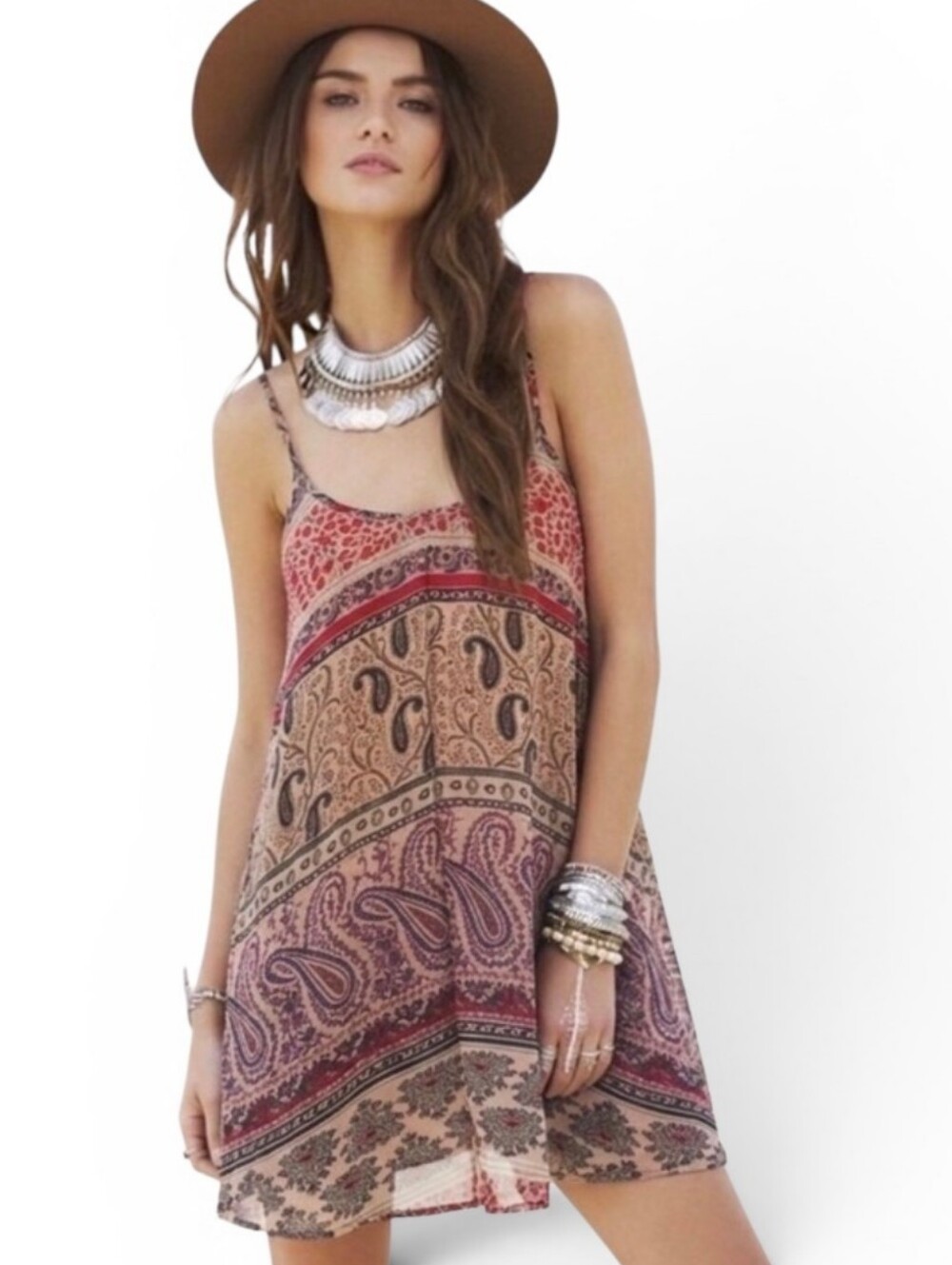 SHOW ME YOUR MUMU X REVOLVE Boho Patchwork Mini Slip Dress - Small